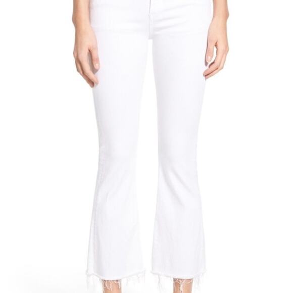 Rag & Bone Bright White High Rise Crop Flare Jeans Size 27